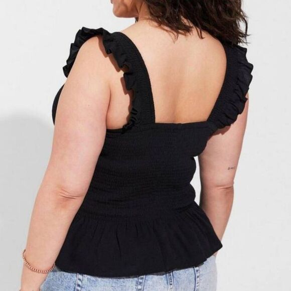 Torrid Plus Size 3X 22-24 Smocked Peplum Ruffle Sleeveless Top - Picture 4 of 6